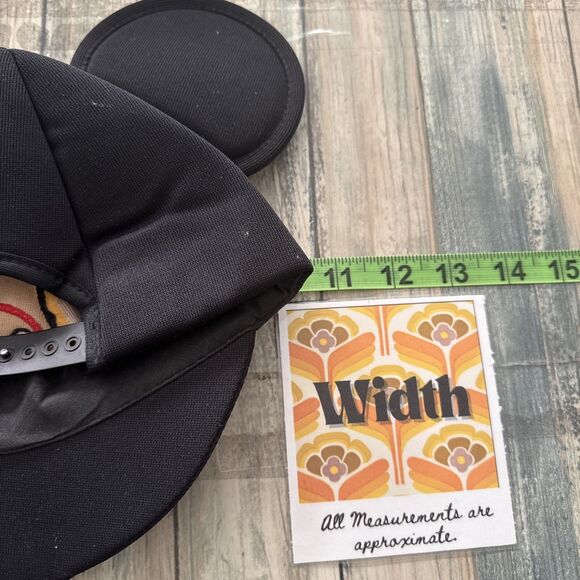 Vintage FLAW Mickey Mouse Ears Snapback Hat Adult 70s Black Disneyland Retro USA - Picture 7 of 8